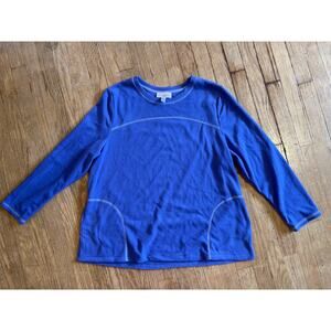 Stan Herman Long Sleeve Fleece Cozy Warm Purple Shirt Womens Size Large